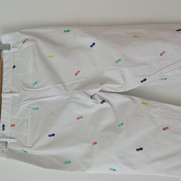 Talbots Relaxed fit Pineapple print beachy white pants - Picture 8 of 10